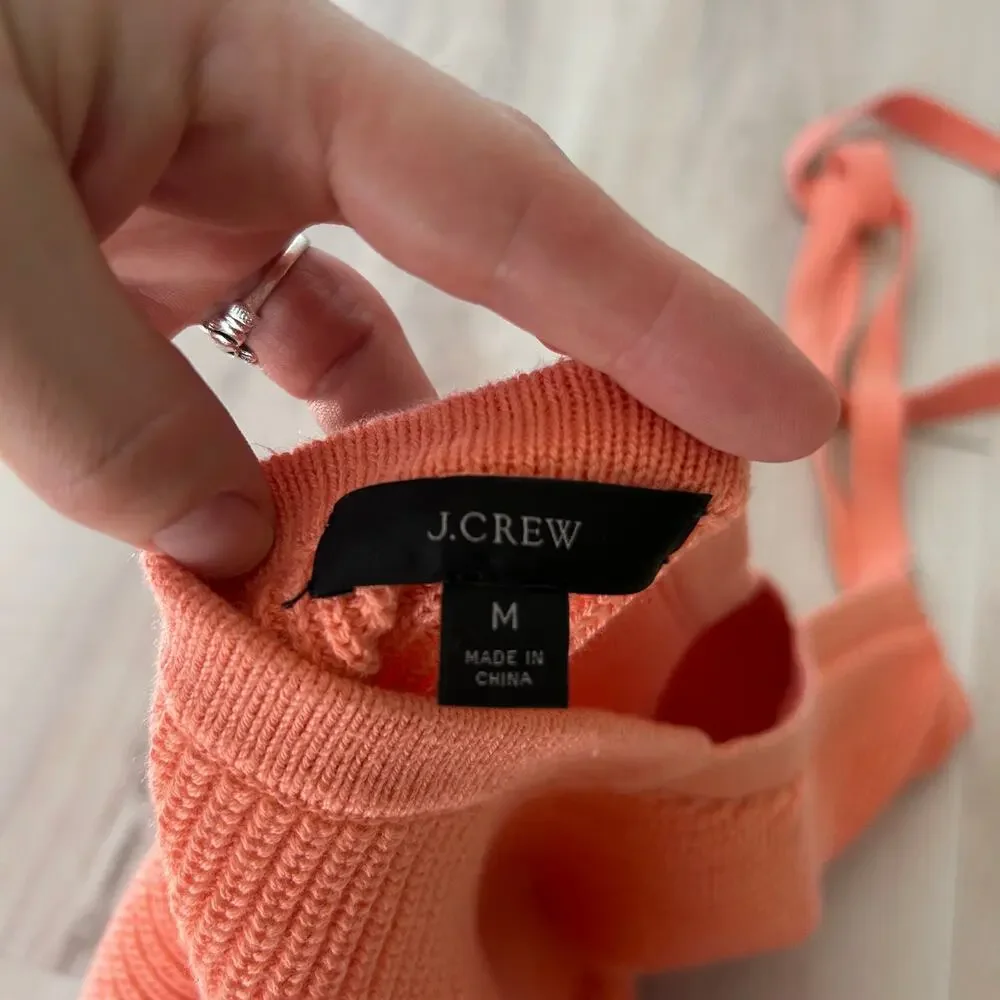 J. Crew Knit Halter Sweater Tank Coral Size Womens Medium